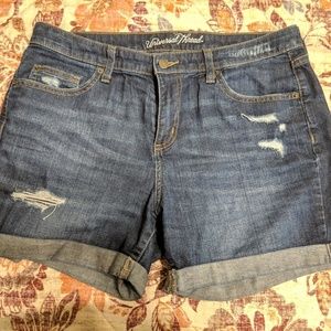 Size 12 universal thread  distressed denim shorts